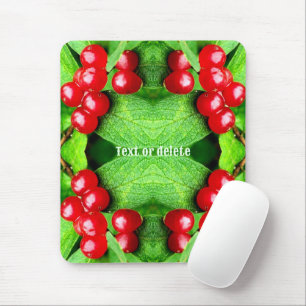 Mousepad Berries Vermelhos Com Gotas De Chuva Personalizada