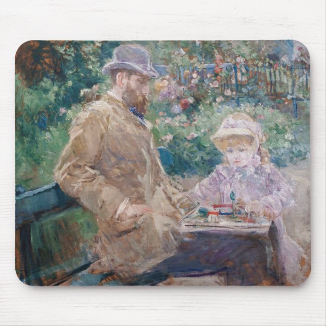 Mousepad Berthe Morisot - Eugene Manet com sua filha (Frente)