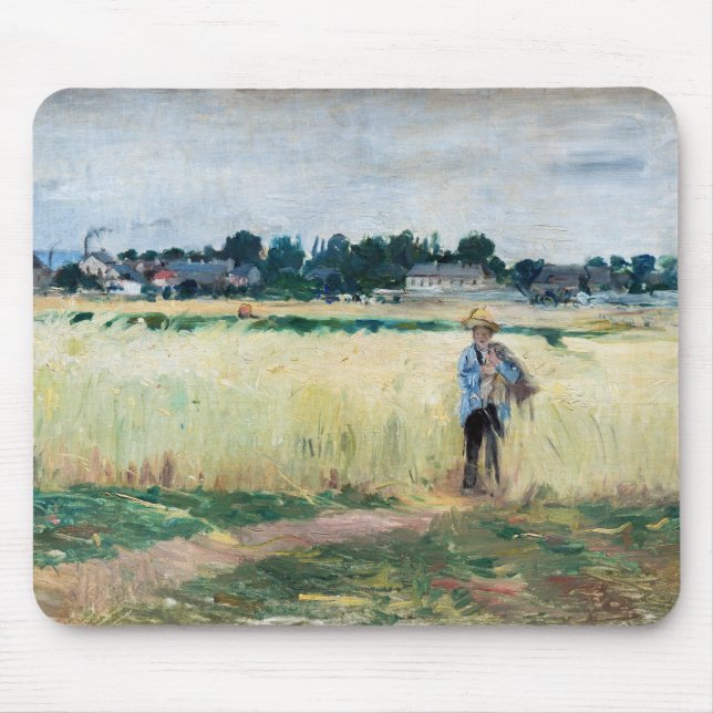 Mousepad Berthe Morisot - No campo de rodas em Gennevillie (Frente)