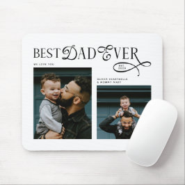 Mousepad  Best Dad Ever 2 Photos Modern Fathers Day Gifts