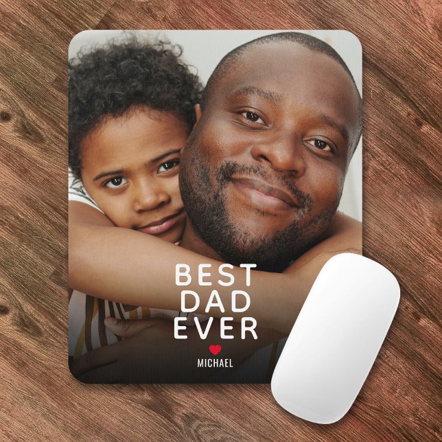 Mousepad Best Dad Ever Photo Father's Day (Criador carregado)