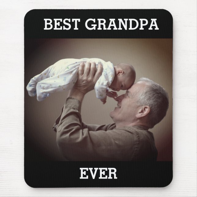 Mousepad Best Grandpa Ever Custom Photo Create Your Own (Frente)