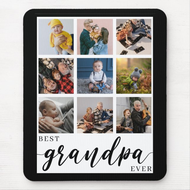 Mousepad Best Grandpa Ever Photo Collage  (Frente)