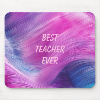 Mousepad Best Teacher Ever Pastel Swirl