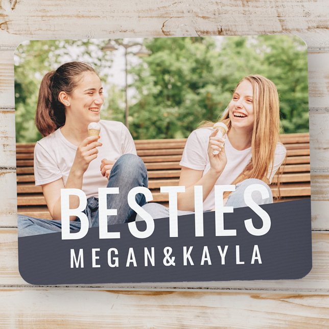 Mousepad Besties Para Melhores Amigos Foto Chic Moderna BFF (Criador carregado)