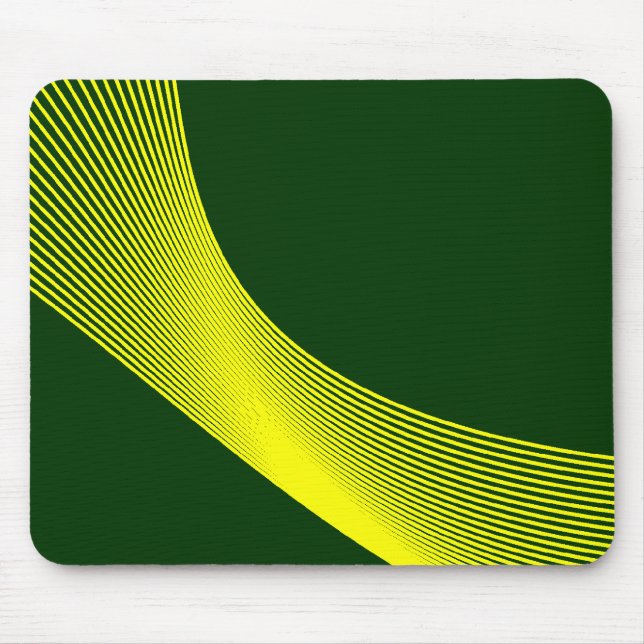 Mousepad Bézier Curves - Amarelo em verde escuro 003300 (Frente)