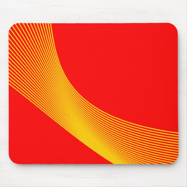 Mousepad Bézier Curves - âmbar em vermelho (Frente)