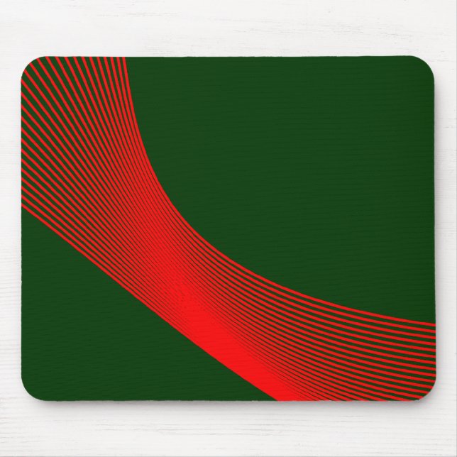 Mousepad Bézier Curves - Vermelho em verde escuro 003300 (Frente)