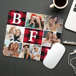 Mousepad BFF Melhores Amigos Xadrez Vermelho Imagens de Lem