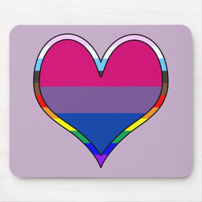 Mousepad Bi Pride Heart (Frente)