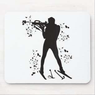 Mousepad Biatleta esqui nórdico biatlo 