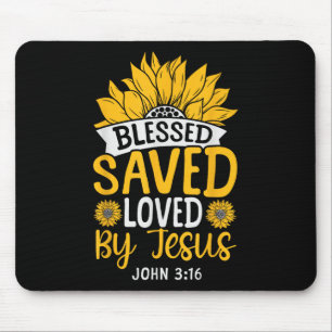 Mousepad Bíblia Cristã Verse Fé Deus Flor John 3_16 B