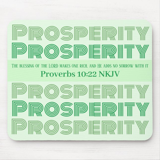 Mousepad Bíblia de Prosperidade Versa Proversos Verde Claro (Frente)