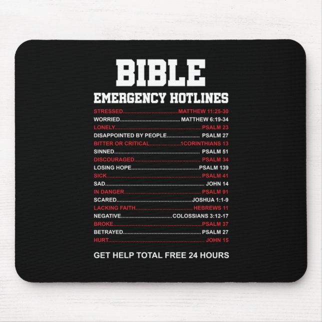 Mousepad Bíblia Hotlines Bíblia Verse Christian Jesus Prese (Frente)