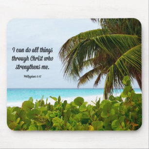 Mousepad Bíblia Verse, Philippians 4:13, tropical