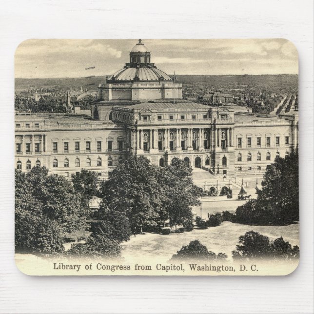 Mousepad Biblioteca do Congresso, Washington DC, vintage (Frente)
