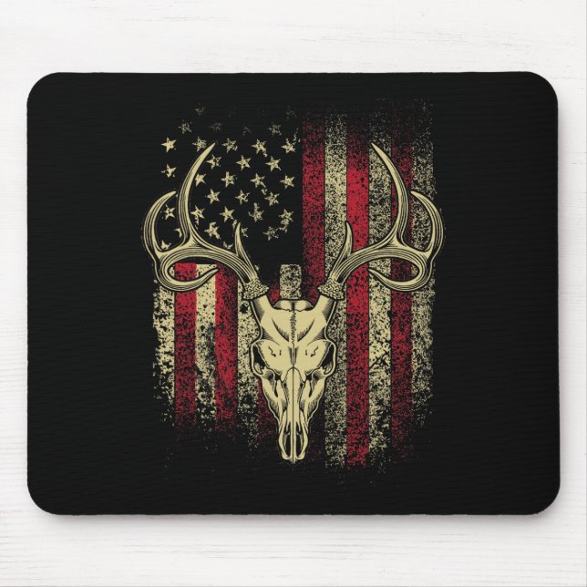 Mousepad Bichas E Crânio De Um Velho Bandeira Americano H (Frente)