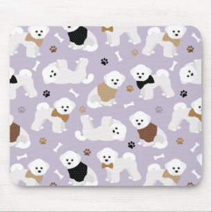 Mousepad Bichon Frise Bones e patas Roxo