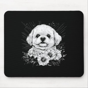 Mousepad Bichon Frise Cog Lover Estilo Retroativo Tatuagem