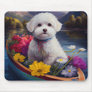 Mousepad Bichon Frise em um Aliado: Uma Aventura Cênica