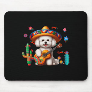Mousepad Bichon Frise Sombrero Mexicano Cinco de Mayo