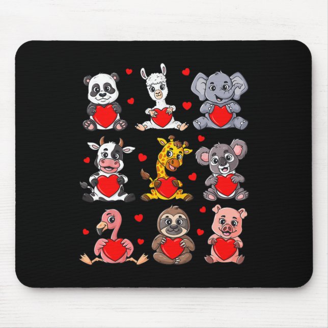 Mousepad Bichos-Dias de os namorados-Cute Que Seguram Boys  (Frente)