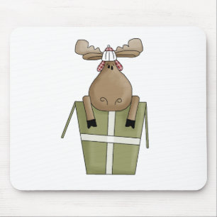 Mousepad Bichos do Natal · Alces & caixa de presente