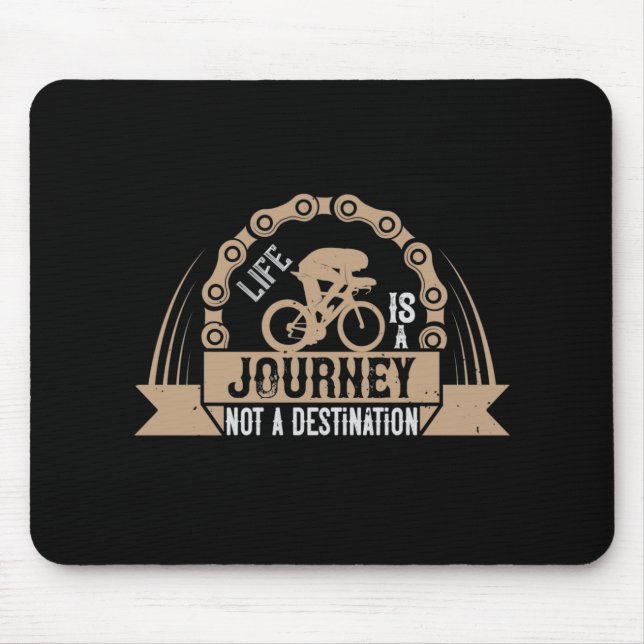 Mousepad Bicicleta - A vida é uma jornada (Frente)