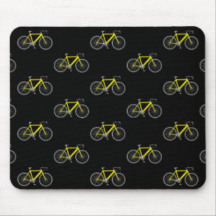 Mousepad bicicleta amarela em preto