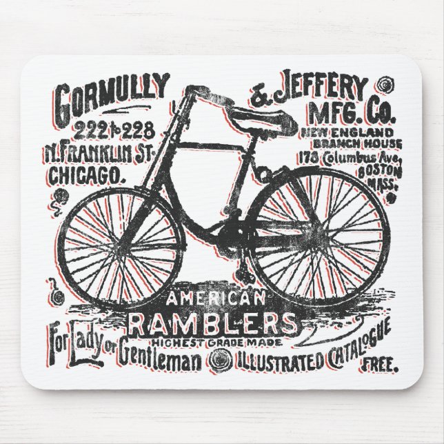 Mousepad Bicicleta americana do passeador (Frente)