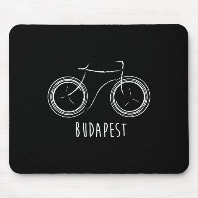 Mousepad Bicicleta antiga retrô fofa Budapeste Hungria (Frente)