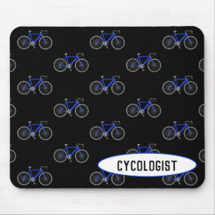 Mousepad bicicleta azul do cicologista a preto