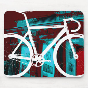 Mousepad Bicicleta Berlim da trilha - azul vermelho