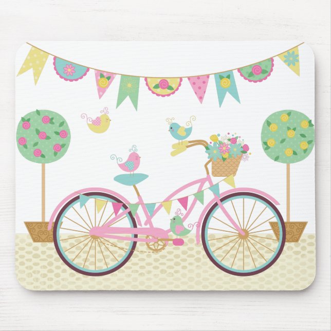 Mousepad Bicicleta Cor-de-Rosa (Frente)