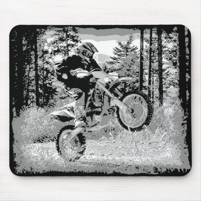 Mousepad Bicicleta da sujeira que roda nas madeiras (Frente)