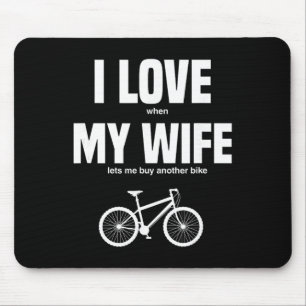 Mousepad Bicicleta de Montanha Eu Amo Quando Minha Esposa M