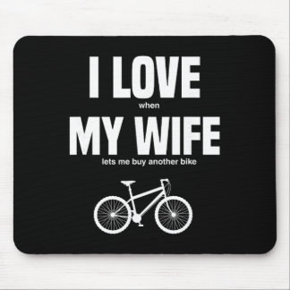 Mousepad Bicicleta de Montanha Eu Amo Quando Minha Esposa M