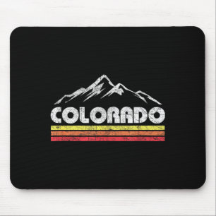 Mousepad Bicicleta de montanha retrô colorado vintage esqui