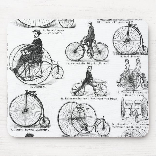 Mousepad Bicicleta de Roda Alta Penny Farthing (Frente)