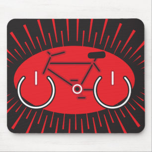Mousepad Bicicleta do poder vermelho e preto
