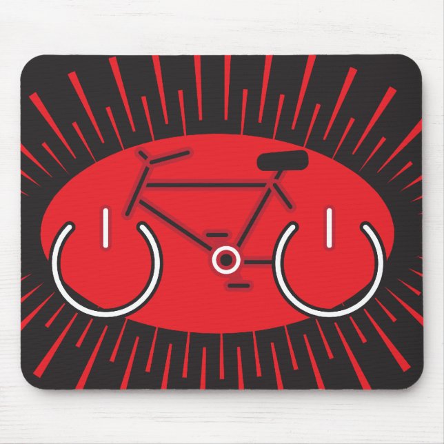 Mousepad Bicicleta do poder vermelho e preto (Frente)