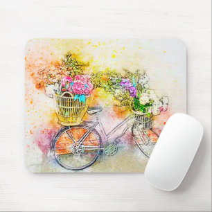 Mousepad Bicicleta e flores
