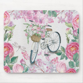 Mousepad Bicicleta e flores elegantes