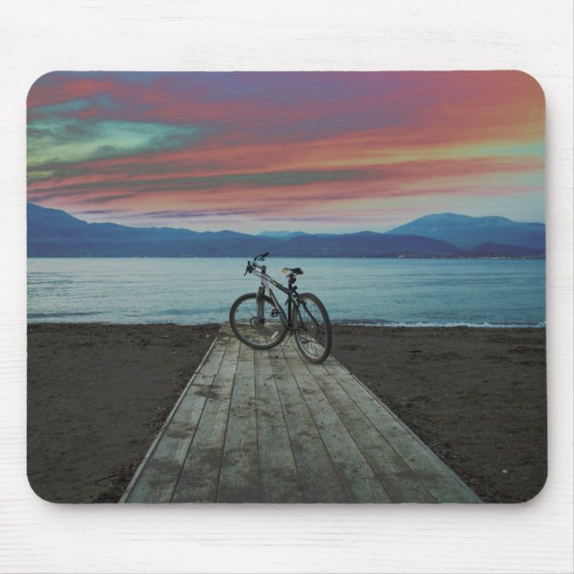 Mousepad Bicicleta na piscina do cais | (Frente)
