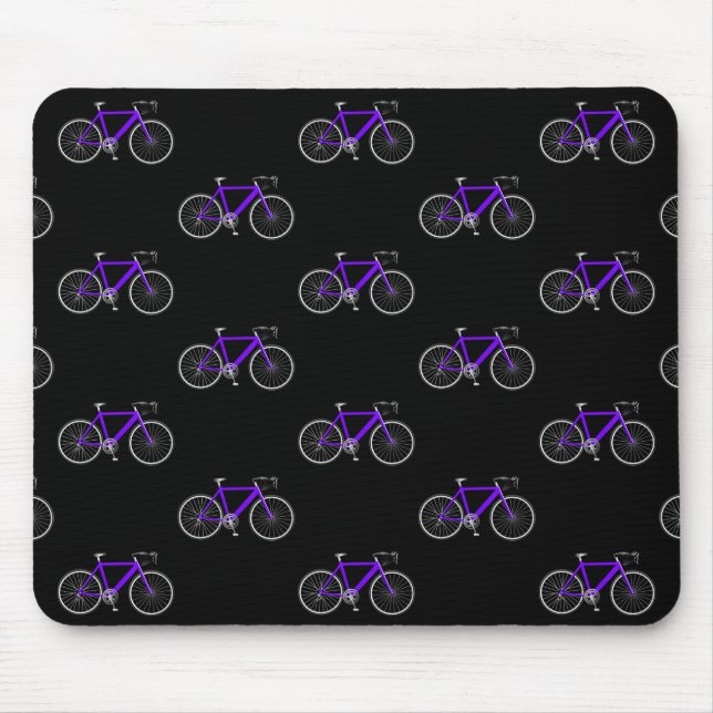 Mousepad bicicleta roxa a preto (Frente)