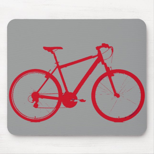 Mousepad bicicleta vermelha, ciclismo (Frente)