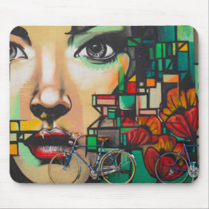 Mousepad Bicicletas na parede do Grafite