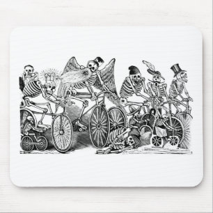 Mousepad Bicyclists de Calavera cerca de 1800's atrasado