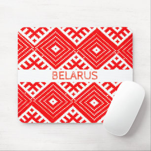 Mousepad Bielorrússia Б е л а у р с Padrão Vermelho do Rato