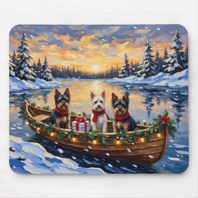 Mousepad Biewer Terrier Natal Barco Férias (Frente)